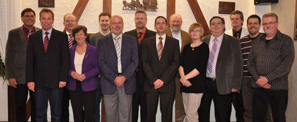 v.l. Hans-Jürgen Kunz, Martin Schweitzer, Michael Hardt, Doris Keiner, Dominik Franz, Gerhard Schmidt, Hartmut Hubert, Holger Claasen, Werner Krause, Mareike Malo, Erich Kuhlmann, Karl-Heinz Eckhardt, Stefan Kern, Gerhard Obitz